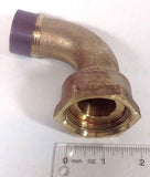 1" ANGLE Water Meter Coupling, NO-LEAD Brass 1" Swivel Cplg. nut x 1" NPT