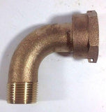 1" ANGLE Water Meter Coupling, NO-LEAD Brass 1" Swivel Cplg. nut x 1" NPT