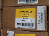100 Wire Marking Flags, 2.5" x 3.5" YELLOW polyethylene 3 mil flag, 21" long wire