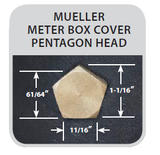 Trumbull 4-Way Meter Box & Curb Box Hand Key HK-3, Standard, Large, & Mueller Pentagon