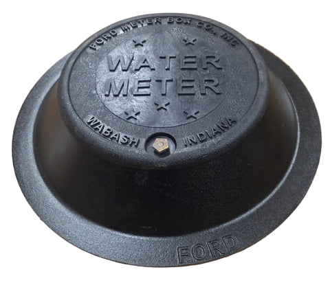 18" Ford C32P Cast Iron Water Meter Box Cover with 12" Polymer Lid & AMR Bracket