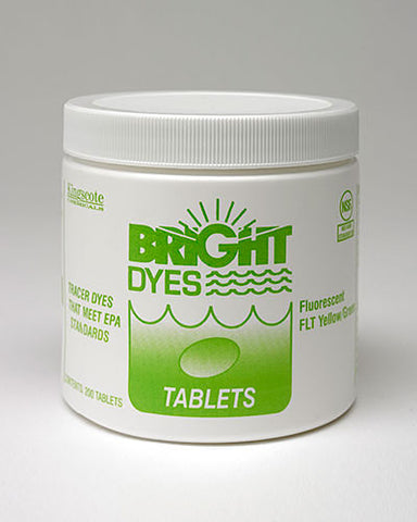 FLT YELLOW/GREEN Tablets - Bright Dyes Tracer Dye for water or wastewater leak detection