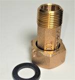 3/4" Water Meter Coupling, LEAD-FREE brass, 3/4" Fem swivel nut x 3/4" male NPT