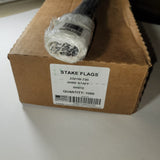 100 Wire Marking Flags, 2.5" x 3.5" WHITE polyethylene 3 mil flag, 21" long wire