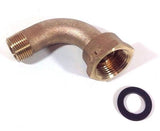 PAIR 3/4" ANGLE Water Meter Coupling, NO-LEAD Brass 3/4" Swivel Cplg. x 3/4" NPT